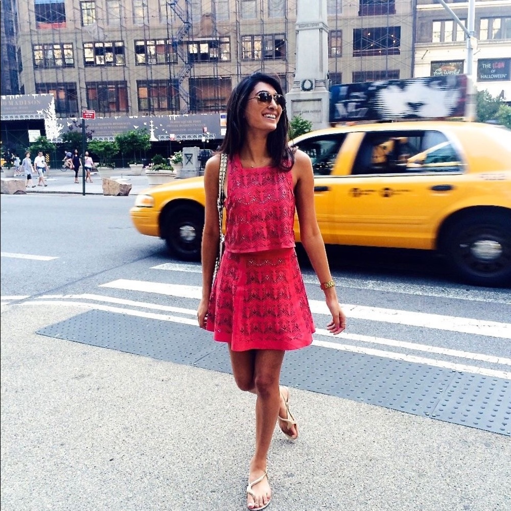 Parker 2 Piece Pink Eyelet Leather Set